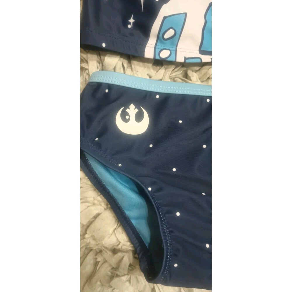 NWT Disney Store Star Wars R2-D2 Girls Two Piece Swimsuit Pink Bows Droid Size 3 - Picture 2 of 10